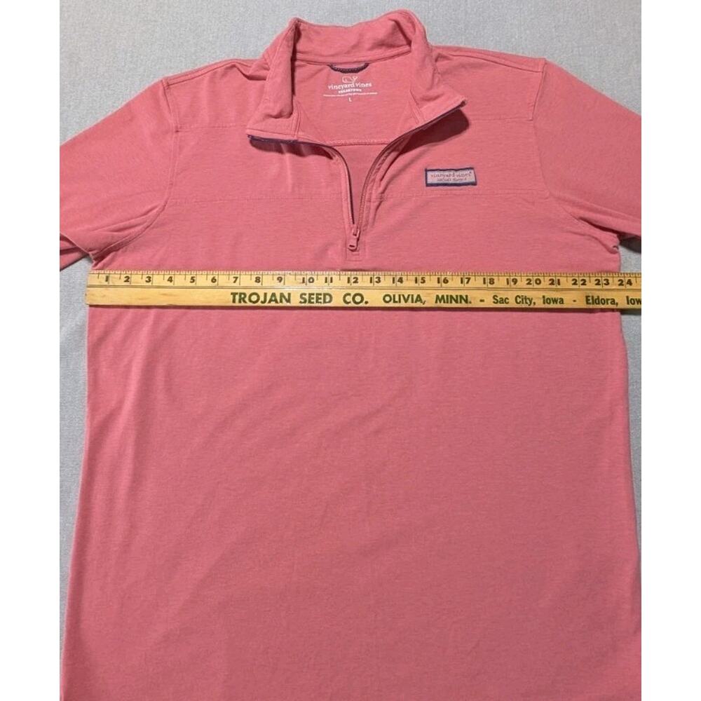 Vineyard Vines Edgartown 1/4 Zip Pullover Men's Size L Coral Pima Cotton Blend - Picture 9 of 11